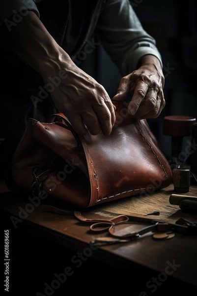 Fototapeta Handmade Leather Bag