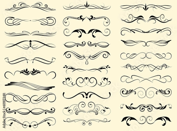 Fototapeta Set of decorative elements for editable and design