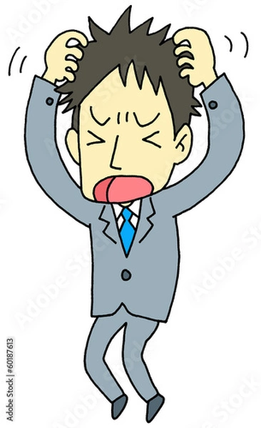 Fototapeta 頭をかきむしる男性