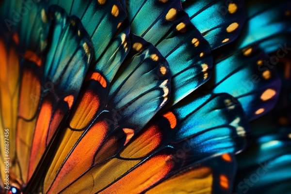 Fototapeta Close-up of a vibrant Swallowtail butterfly's wings made with generative ai