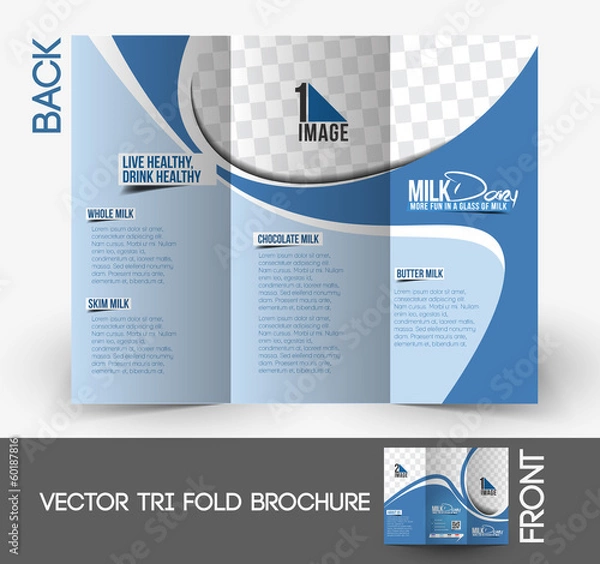 Fototapeta Milk Store  Tri-Fold Brochure Design.
