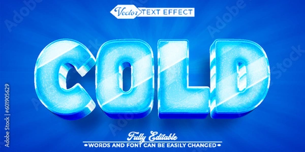 Fototapeta Cartoon Cold Editable Text Effect Template