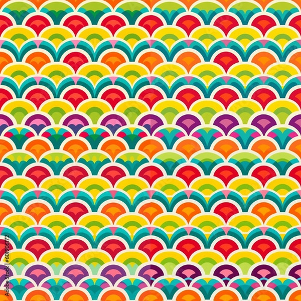 Fototapeta seamless pattern with semi circles