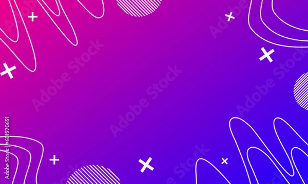 Obraz Gradient color template with curves lines and elements. Vector illustration for presentation background wallpaper.
