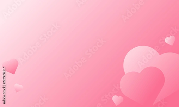 Obraz Gradient color template background with heart shapes. Vector illustration for valentine. Love symbol background.