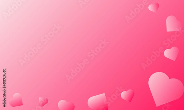 Obraz Gradient color template background with heart shapes. Vector illustration for valentine. Love symbol background.