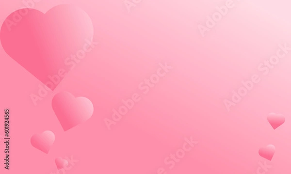 Obraz Gradient color template background with heart shapes. Vector illustration for valentine. Love symbol background.