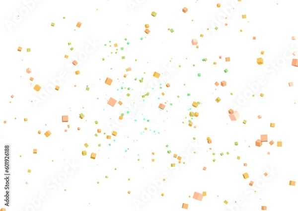 Obraz はじけるカラフルなキューブの素材　透過ＰＮＧ