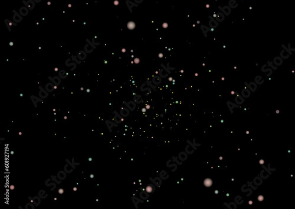 Obraz きらめく宇宙のような丸いエフェクト素材　カラフル