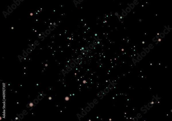 Obraz きらめく宇宙のような丸いエフェクト素材　カラフル
