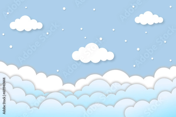 Obraz Colorful pastel pop art cartoon clouds with sky background.