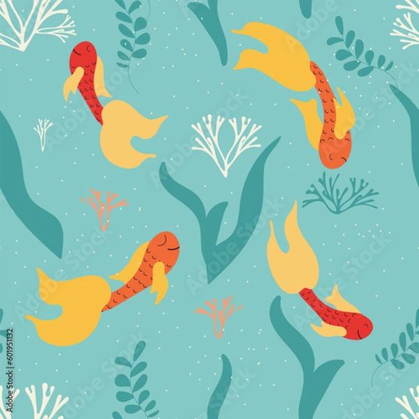 Fototapeta pattern with fishes. Vector illustration