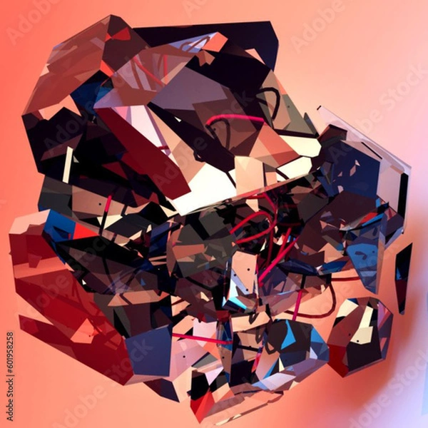Obraz abstract background with cubes generated AI