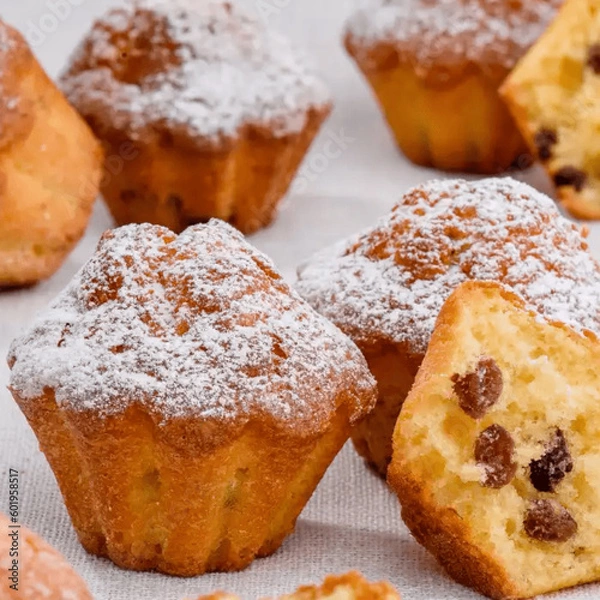 Fototapeta muffins with chocolate generated AI
