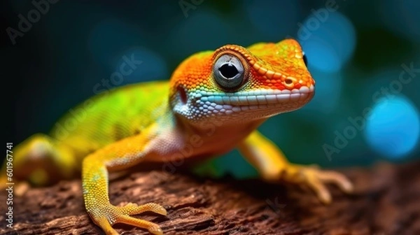 Fototapeta Gold Dust Day Gecko. Generative AI