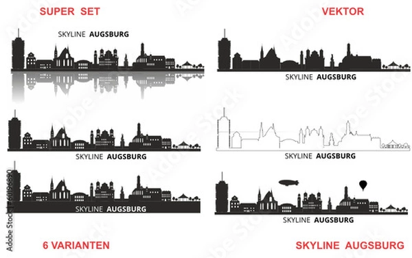 Fototapeta Skyline Augsburg