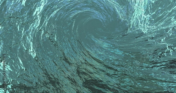 Fototapeta Rotating blue abstract swirl whirlpool, abstract background 3D rendering