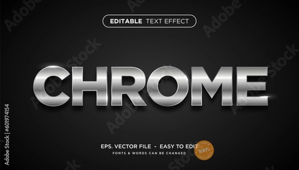 Obraz Silver chrome editable text effect