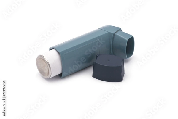 Fototapeta Asthma Inhaler isolated on white