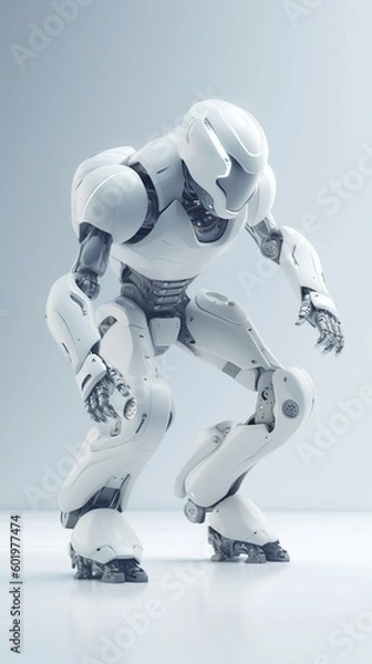 Fototapeta robot on a light background. the concept of technology development. generative ai 