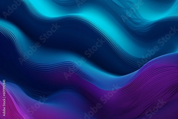 Obraz Modern gradient backdrop with undulating texture. Space for text. Violet & azure digital design. Generative AI