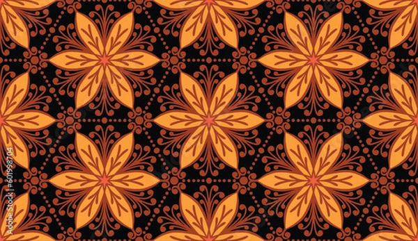 Fototapeta Geometric ethnic oriental pattern traditional Design for background,carpet,wallpaper,clothing,wrapping,Batik,fabric,Vector illustration.embroidery style.