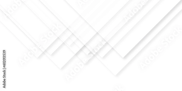 Fototapeta Abstract seamless modern white and gray color technology concept geometric line vector background. white transparent material in triangle diamond and squares shapes in random geometric pattern.