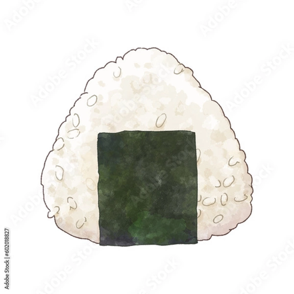 Obraz 水彩風、おにぎりのイラスト