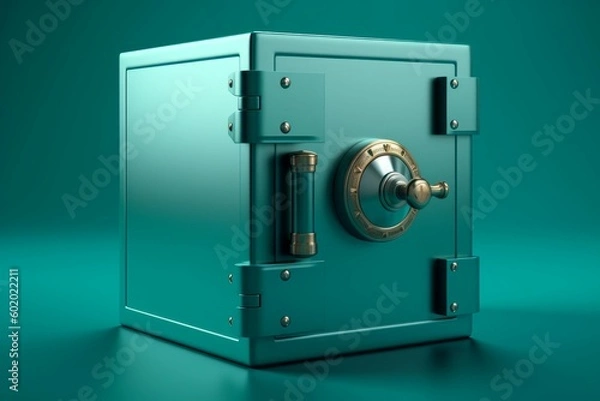 Fototapeta Metallic safe box. Generate Ai