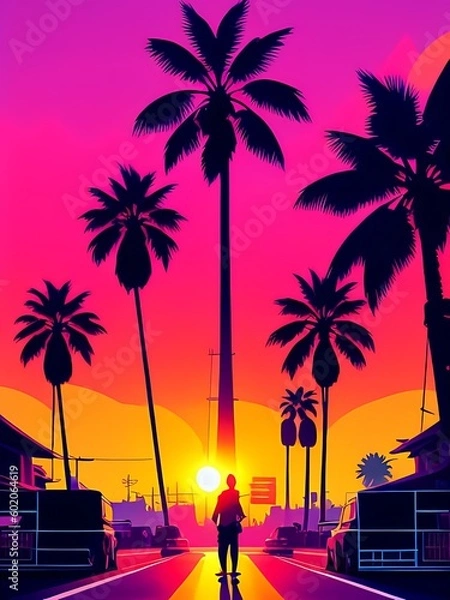 Fototapeta Sunset at townhomes 