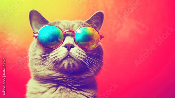 Fototapeta Cool Cat Chronicles. Generative AI