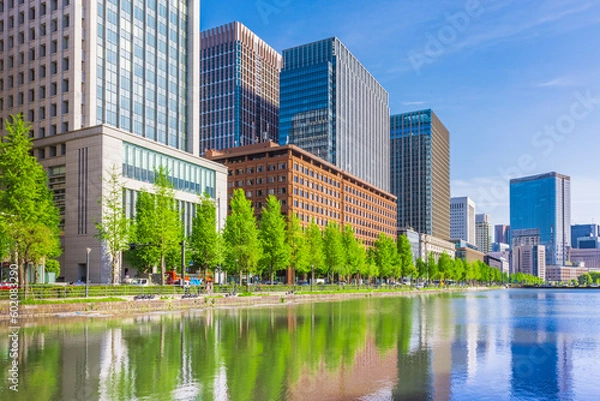 Fototapeta 春の東京ビジネス街　日本