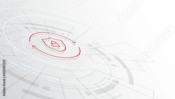 Fototapeta Network protection concept on abstract technology background. Protection data security concept. Cybersecurity digital Protection system innovation concept.