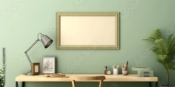 Fototapeta Empty picture frame ready for photo. Generative AI