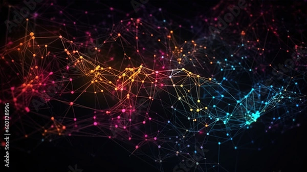 Obraz Technology network background concept, Global network. Generative ai