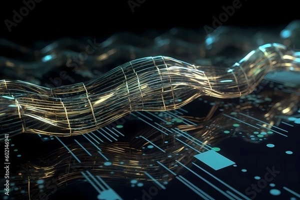 Fototapeta Wire data stream