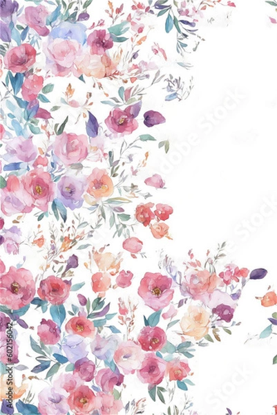 Fototapeta 花模様のデザイン　Generative AI