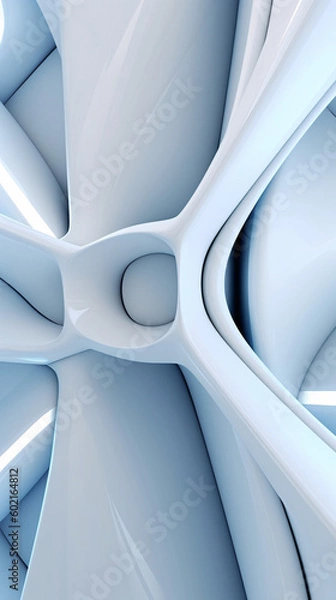 Obraz White futuristic background, AI generated