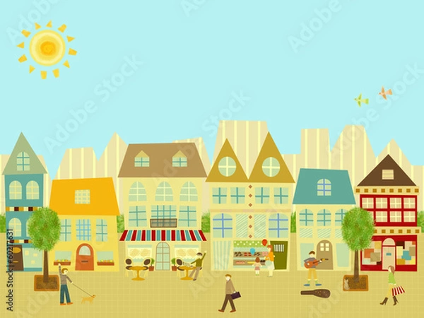 Fototapeta Sunny town
