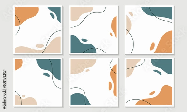 Fototapeta Various contemporary backgrounds set of modern and trendy illustration