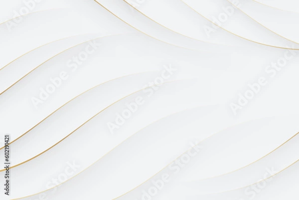 Fototapeta White background with golden lines