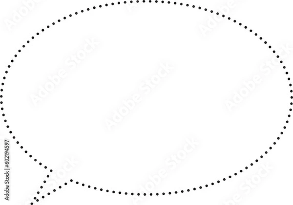 Obraz 丸型吹き出し　点線　白塗り
