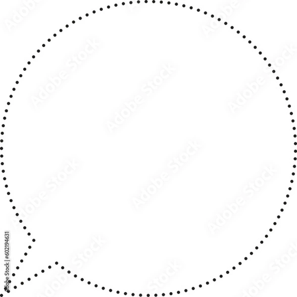 Fototapeta 丸型吹き出し　点線　枠のみ
