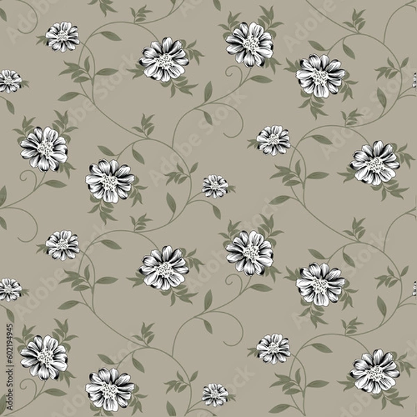 Obraz seamless small vector flower design on background