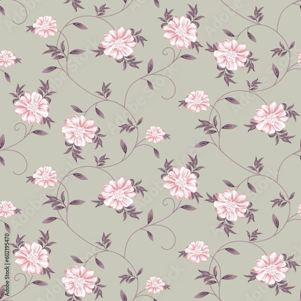 Fototapeta seamless small vector flower design on background