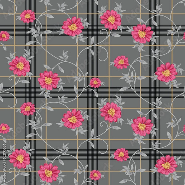 Obraz seamless small vector flower design on background