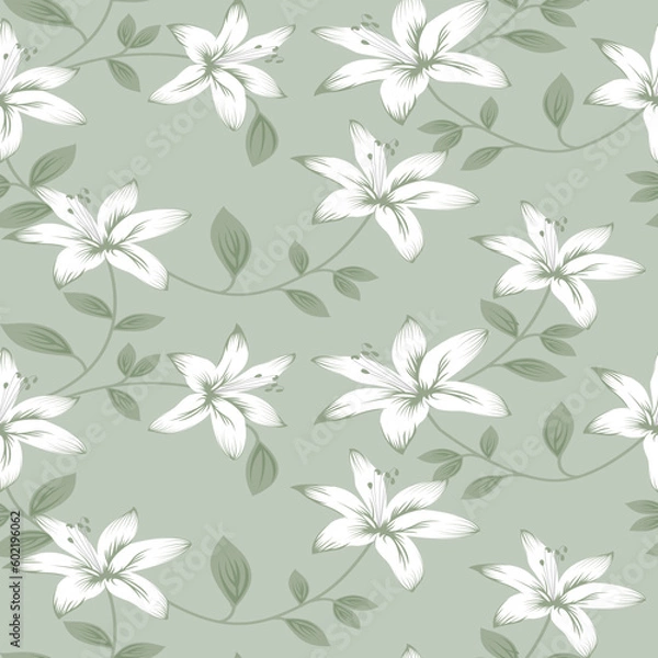 Fototapeta seamless vector flower design on background