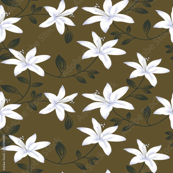 Fototapeta seamless vector flower design on background