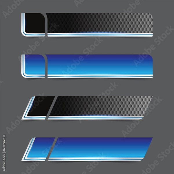 Fototapeta Template four digital shiny lower third label