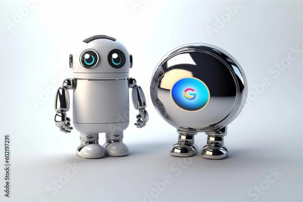 Obraz robot with a microphone